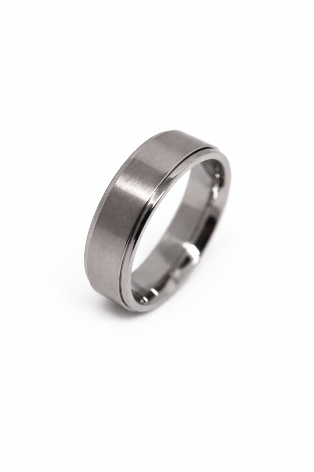 Brushed Flat Center Polished Edge Ring