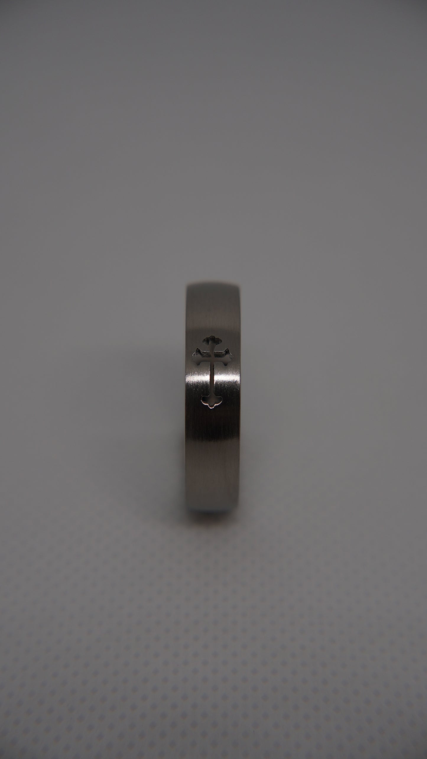 Cross Cutout Brushed Ring