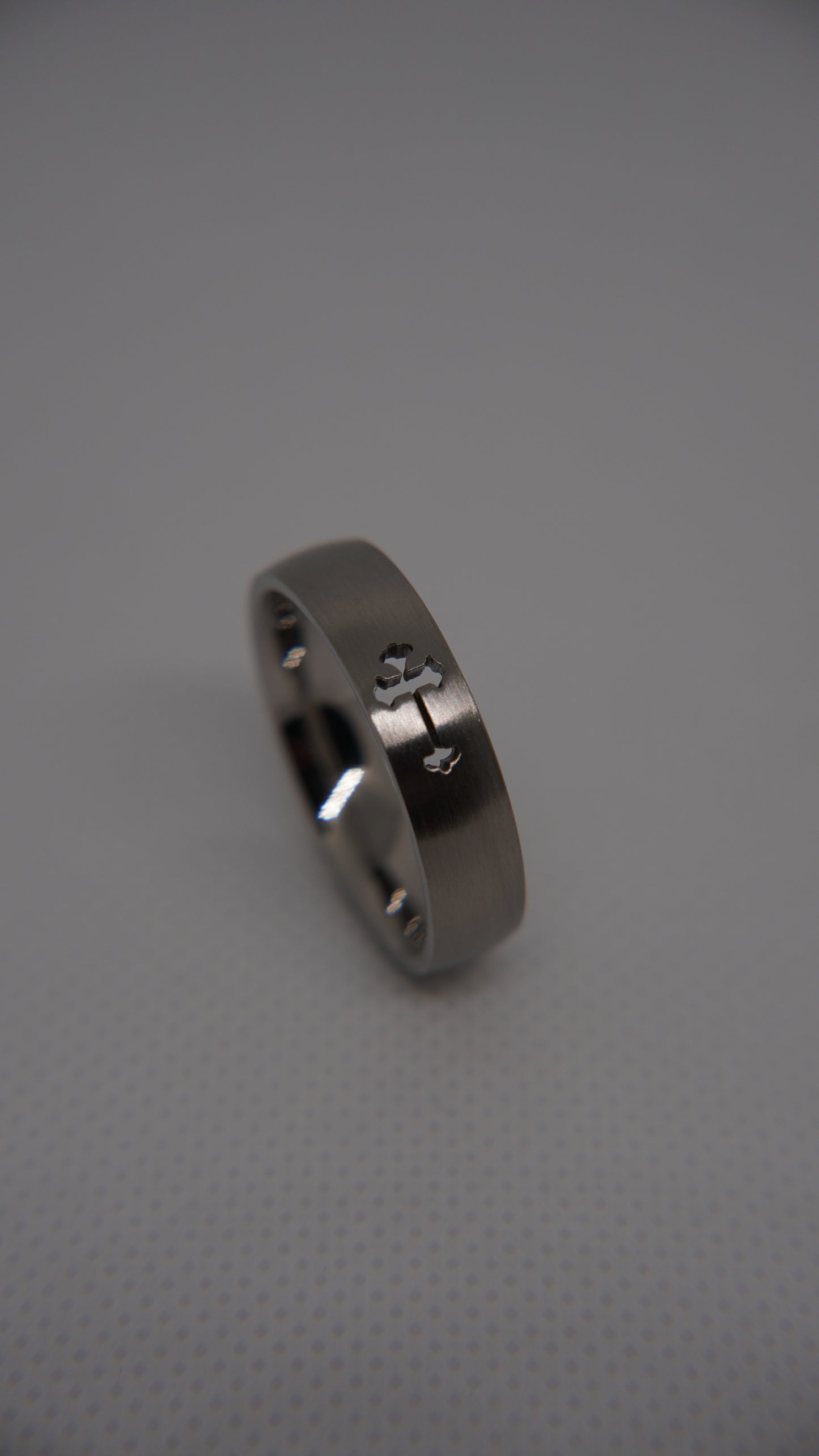 Cross Cutout Brushed Ring