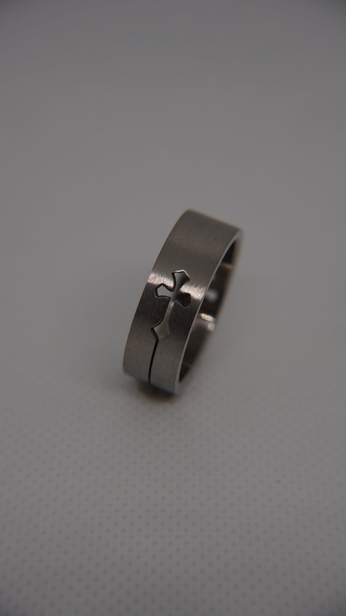 High Polished Cutout Cross Ring