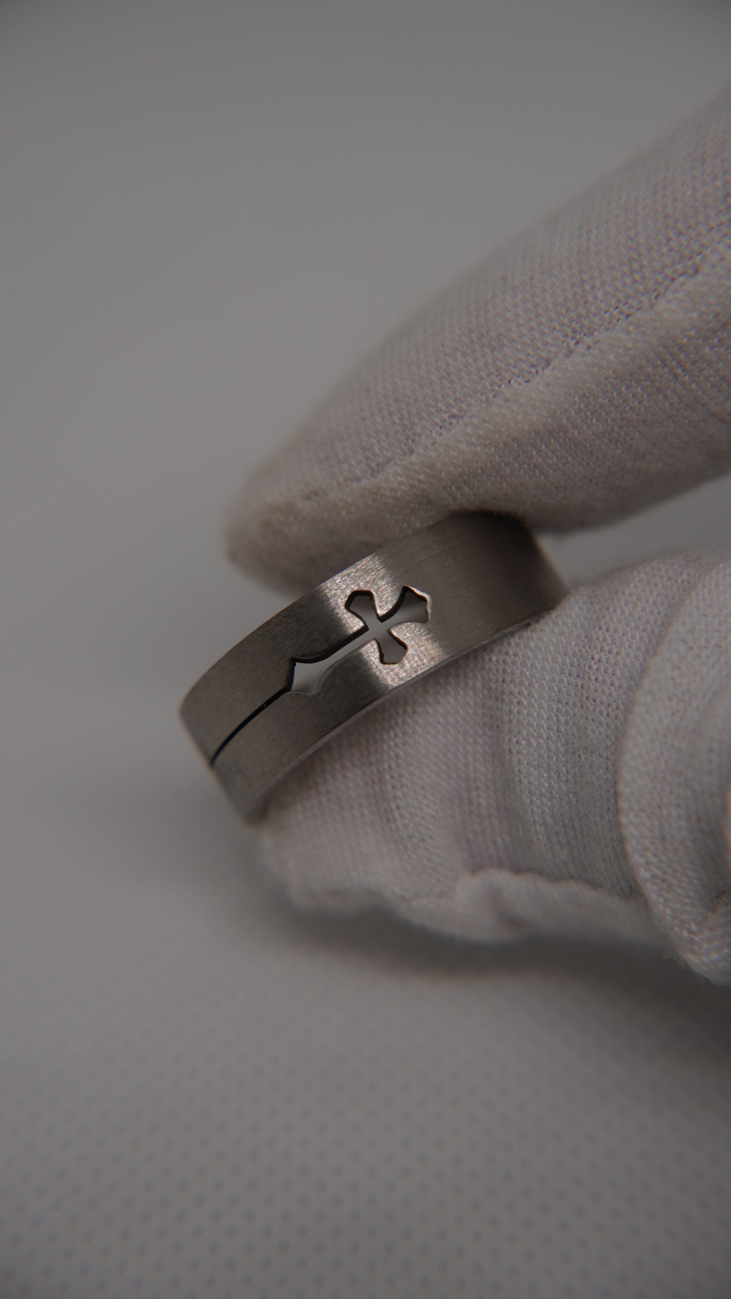 High Polished Cutout Cross Ring